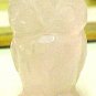 Owl Rose Quartz Carved Gemstone Bead