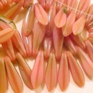 Dagger 15 Pink Green Variegated Opaque Glass Beads