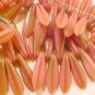 Dagger 15 Pink Green Variegated Opaque Glass Beads