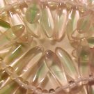 Dagger 15 Pink Green Transparent Variegated Glass Beads