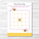 Pink Bumble Bee Printable Baby Shower Bingo Cards #A101
