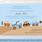 Bumper To Bumper Cars & Trucks Printable Baby Shower Invitation Editable PDF #A114