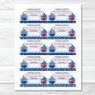 Sail Away Sailboat Nautical Blue Printable Baby Shower Diaper Raffle Tickets #A123
