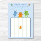 Baby Monsters Printable Baby Shower Bingo Cards #A124
