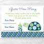 Mod Green Turtle Printable Baby Shower "guess How Many?" Game Cards #A126