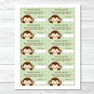 Mod Monkey Jungle Safari Printable Baby Shower Diaper Raffle Tickets #A125