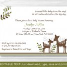 Woodland Baby Deer Neutral Printable Baby Shower Invitation Editable PDF #A131