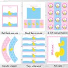 Pink Rubber Duck Printable Birthday Party Package #A141