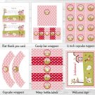 Pink Farm Animals Printable Birthday Party Package #A142
