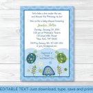 Sea Turtle Reef Printable Baby Shower Invitation Editable PDF #A144