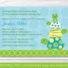 Stacked Turtle Frog Printable Baby Shower Invitation Editable PDF #A148