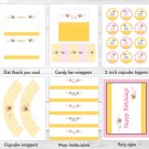 Pink Bumble Bee Printable Birthday Party Package #A154