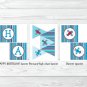 Little Aviator Airplane Red Blue Printable Birthday Party Package #A155