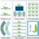 Preppy Alligator Baby Boy Printable Baby Shower Package #A157