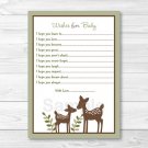 Woodland Baby Deer Printable Baby Shower Wishes For Baby Advice Cards #A131