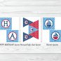 Sail Away Sailboat Nautical Blue Printable Birthday Party Package #A168