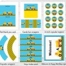 Construction Trucks Printable Birthday Party Package #A174