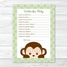 Mod Monkey Jungle Safari Printable Baby Shower Wishes For Baby Advice Cards #A125
