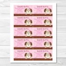 Pink Polka Dot Puppy Dog Printable Baby Shower Diaper Raffle Tickets #A152