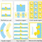 Lil Rubber Duck Baby Boy Printable Baby Shower Party Package #A176