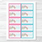 Pink Owl Blossom Printable Baby Shower Diaper Raffle Tickets #A162