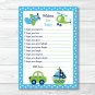 Car Truck Boat Plane Printable Baby Shower Wishes For Baby Advice Cards #A143