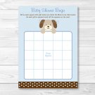 Polka Dot Puppy Dog Printable Baby Shower Bingo Cards #A116