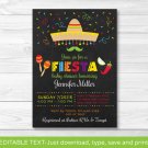 Fiesta Baby Shower Invitation Chalkboard Fiesta Printable Editable PDF #A178