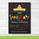 Fiesta Birthday Invitation Chalkboard Fiesta Any Age Printable Editable PDF #A180
