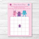 Girl Monsters Printable Baby Shower Bingo Cards #A183