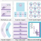 Mod Elephant Owl Forest Friends Printable Baby Shower Party Package #A100