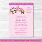 Girl Owl Blossom Printable Baby Shower Invitation Editable PDF #A133