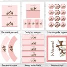 Pink Willow Deer Baby Girl Printable Baby Shower Party Package #A200