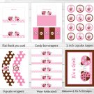 Pink Ladybug Printable Baby Shower Party Package #A122