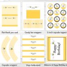 Sweet Little Bumble Bee Printable Birthday Party Package #A201