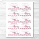 Pink And Gray Polka Dot Elephant Printable Baby Shower Diaper Raffle Tickets #A160