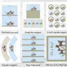 Willow Deer Blue Baby Boy Printable Baby Shower Party Package #A204