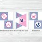 Pink Crab Under The Sea Nautical Anchor Printable Birthday Party Package #A207