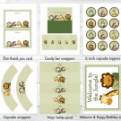 Safari Friends Jungle Animals Printable Birthday Party Package #A208