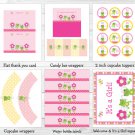 Girl Frog Dragonfly Garden Printable Baby Shower Party Package #A209