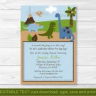 Dinosaur Dino Land Printable Baby Shower Invitation Editable PDF #A213