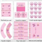 Baby Girl Pink Butterfly Garden Printable Baby Shower Party Package #A221