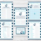 Nautical Anchor Baby Shower Games Pack - 6 Printable Games #A222