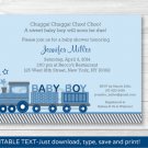 Choo Choo Train Baby Boy Printable Baby Shower Invitation Editable PDF #A224