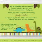 Dinosaur Friends Printable Baby Shower Invitation Editable PDF #A132