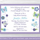 Butterfly Paradise Lavender Printable Baby Shower Invitation Editable PDF #A231