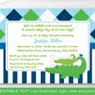 Preppy Alligator Argyle Printable Baby Shower Invitation Editable PDF #A232