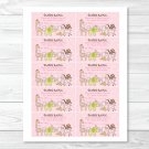 Safari Girl Jungle Animals Printable Baby Shower Diaper Raffle Tickets #A229