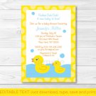Lil Rubber Ducky Printable Baby Shower Invitation Editable PDF #A176