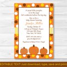 Lil Pumpkin Autumn Printable Baby Shower Invitation Editable PDF #A248